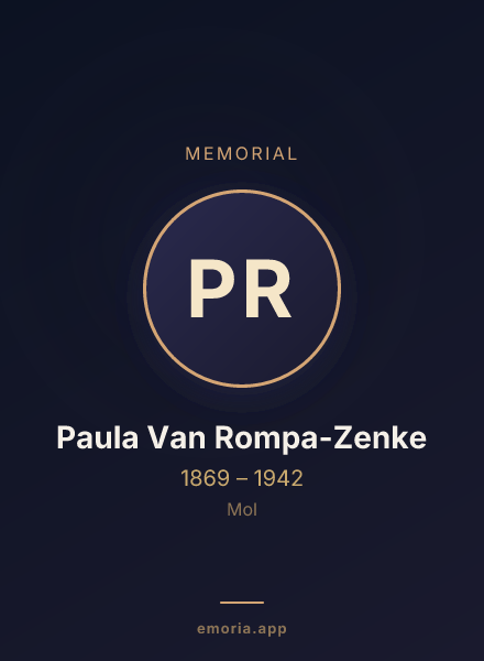 Memorial portrait of Paula Van Rompa-Zenke
