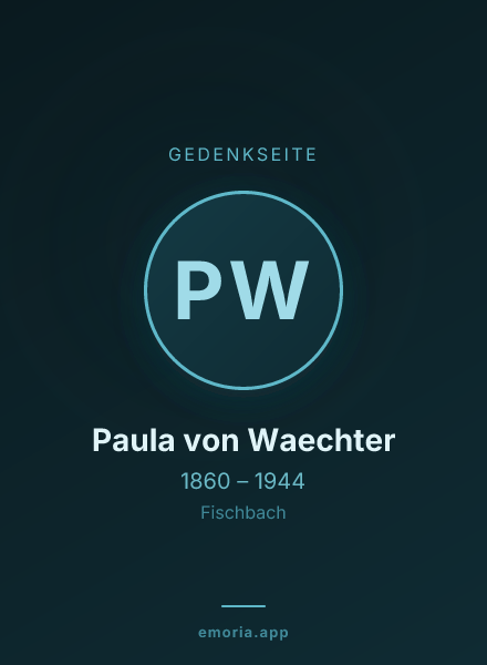 Gedenkportrait von Paula von Waechter