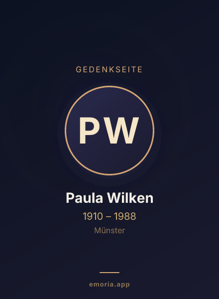 Gedenkportrait von Paula Wilken