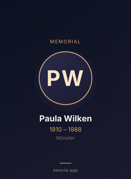 Memorial portrait of Paula Wilken