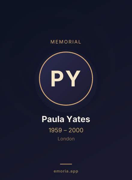 Memorial portrait of Paula Yates