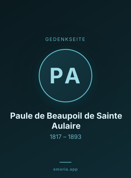 Gedenkportrait von Paule de Beaupoil de Sainte Aulaire