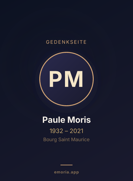 Gedenkportrait von Paule Moris