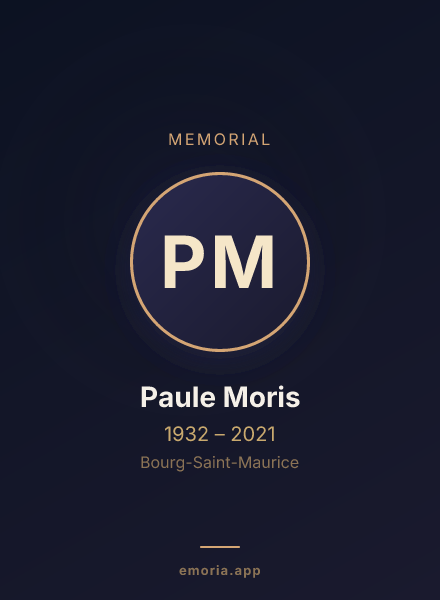 Memorial portrait of Paule Moris