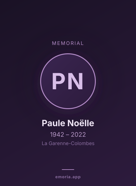 Memorial portrait of Paule Noëlle