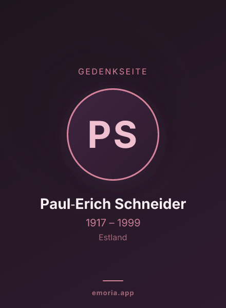 Gedenkportrait von Paul‑Erich Schneider