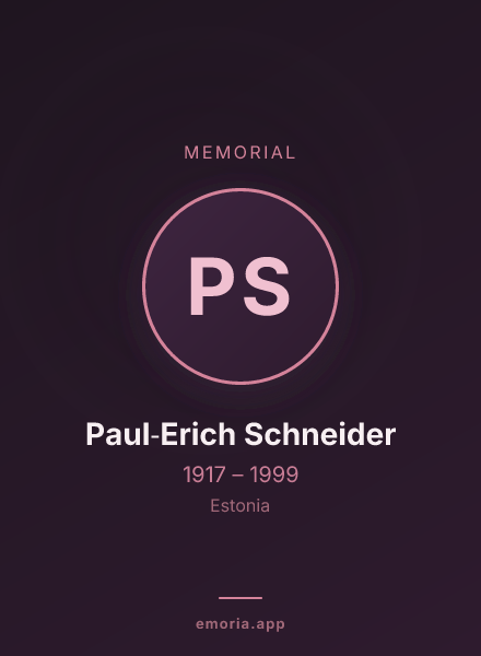 Memorial portrait of Paul‑Erich Schneider