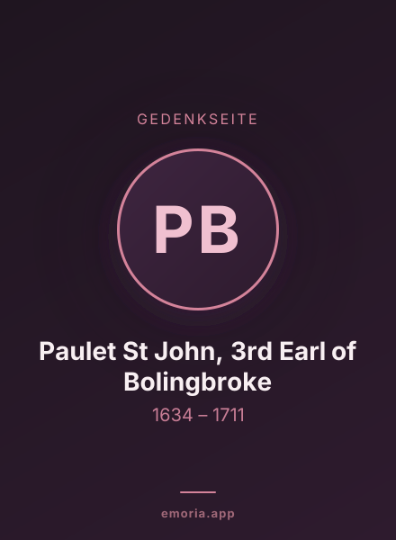 Gedenkportrait von Paulet St John, 3rd Earl of Bolingbroke