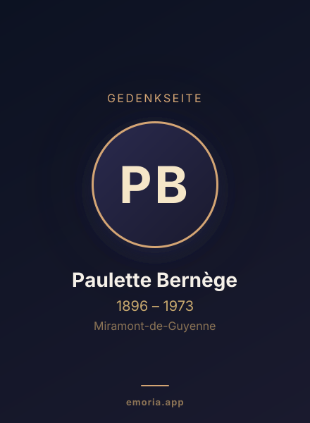 Gedenkportrait von Paulette Bernège