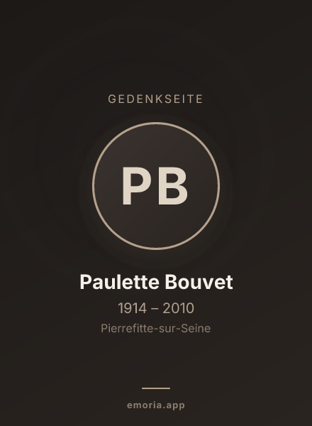 Gedenkportrait von Paulette Bouvet