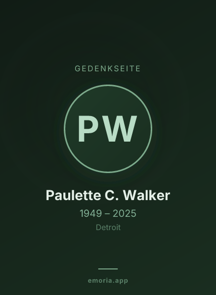 Gedenkportrait von Paulette C. Walker