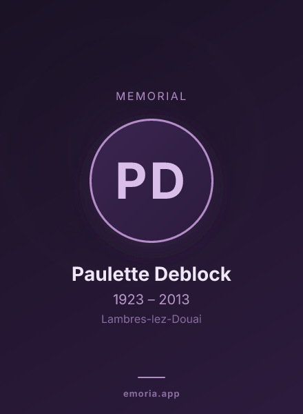 Memorial portrait of Paulette Deblock