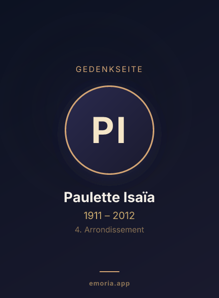 Gedenkportrait von Paulette Isaïa