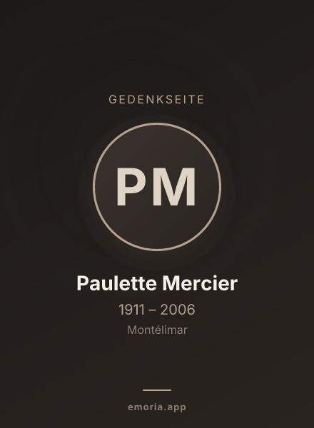 Gedenkportrait von Paulette Mercier