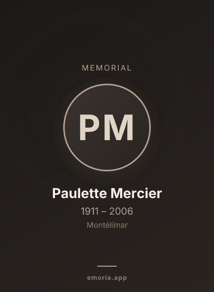 Memorial portrait of Paulette Mercier
