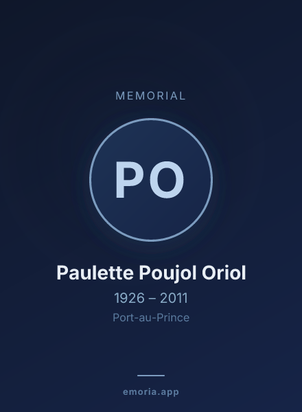 Memorial portrait of Paulette Poujol Oriol