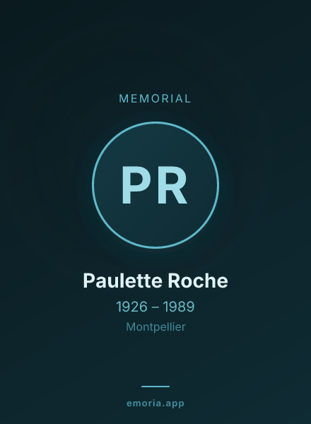 Memorial portrait of Paulette Roche
