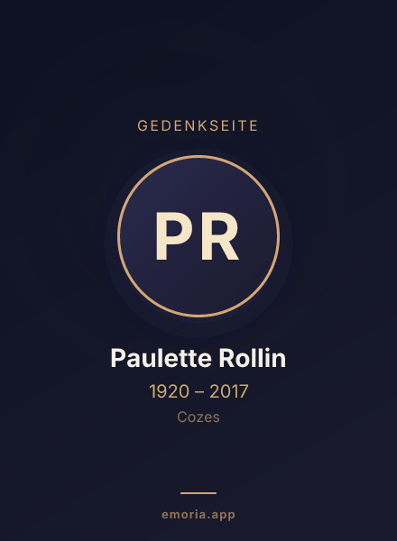 Gedenkportrait von Paulette Rollin