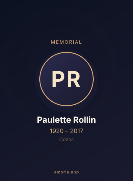 Memorial portrait of Paulette Rollin