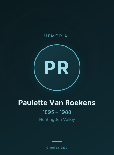 Memorial portrait of Paulette Van Roekens