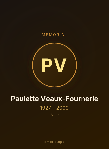 Memorial portrait of Paulette Veaux-Fournerie