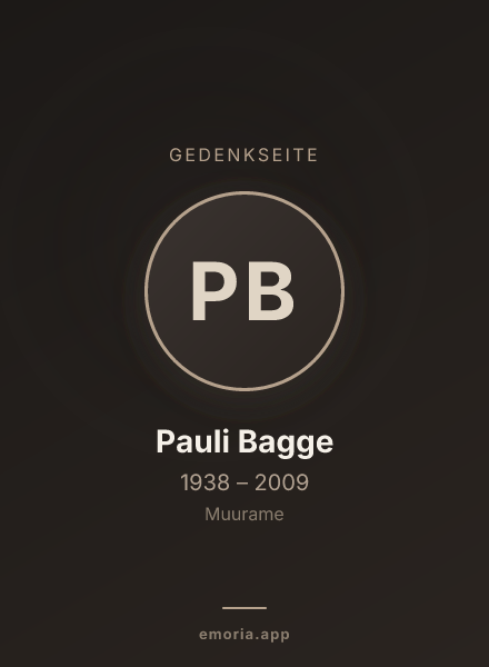 Gedenkportrait von Pauli Bagge