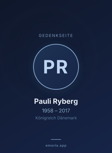 Gedenkportrait von Pauli Ryberg