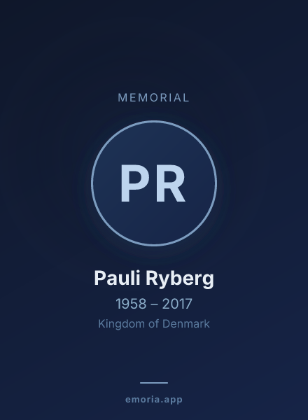 Memorial portrait of Pauli Ryberg