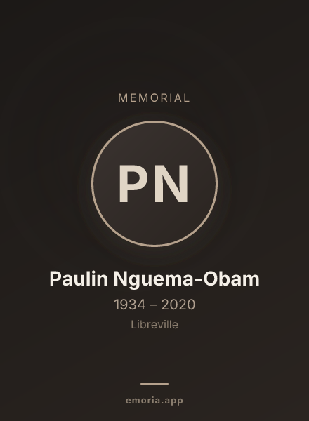 Memorial portrait of Paulin Nguema-Obam