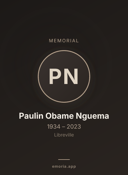 Memorial portrait of Paulin Obame Nguema