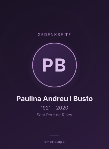 Gedenkportrait von Paulina Andreu i Busto