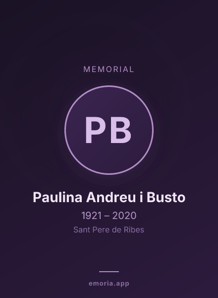 Memorial portrait of Paulina Andreu i Busto