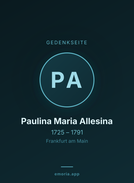 Gedenkportrait von Paulina Maria Allesina