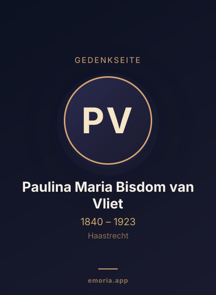Gedenkportrait von Paulina Maria Bisdom van Vliet