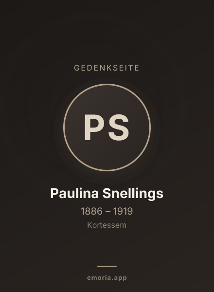 Gedenkportrait von Paulina Snellings
