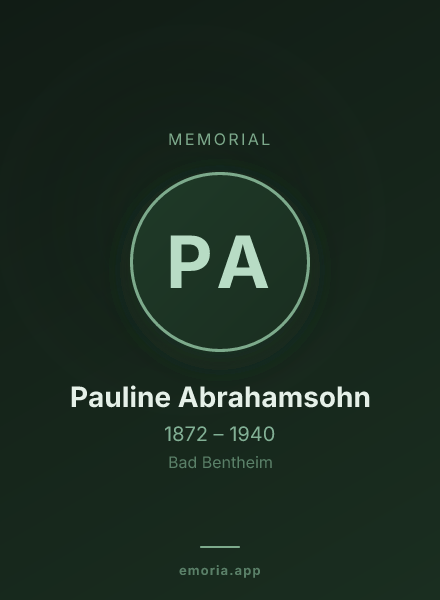 Memorial portrait of Pauline Abrahamsohn