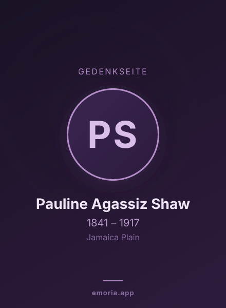 Gedenkportrait von Pauline Agassiz Shaw