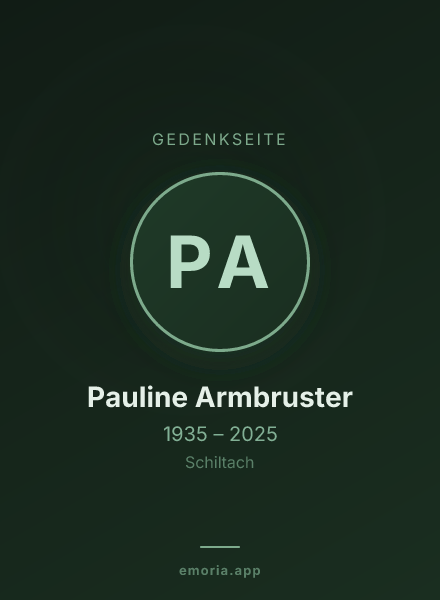 Gedenkportrait von Pauline Armbruster