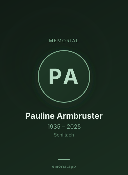 Memorial portrait of Pauline Armbruster