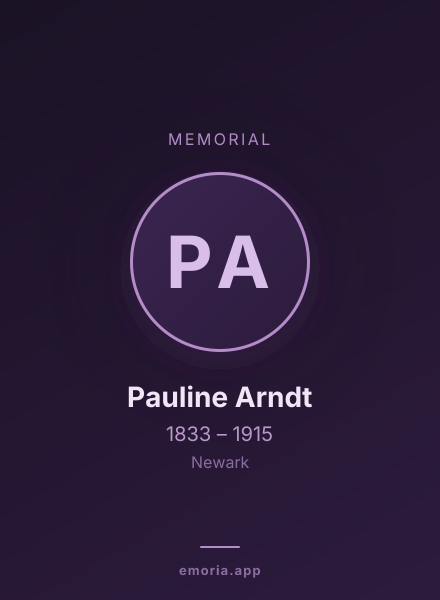 Memorial portrait of Pauline Arndt