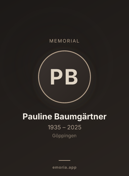 Memorial portrait of Pauline Baumgärtner