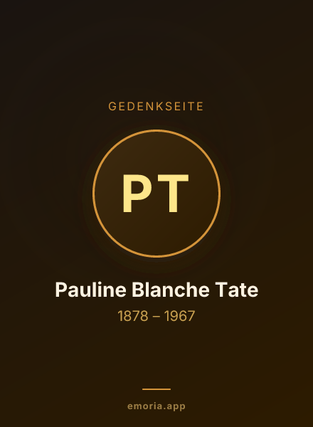 Gedenkportrait von Pauline Blanche Tate