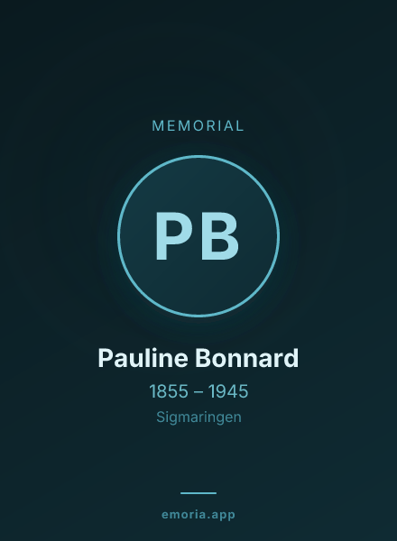 Memorial portrait of Pauline Bonnard