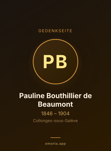 Gedenkportrait von Pauline Bouthillier de Beaumont