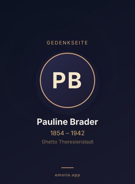 Gedenkportrait von Pauline Brader