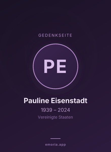 Gedenkportrait von Pauline Eisenstadt