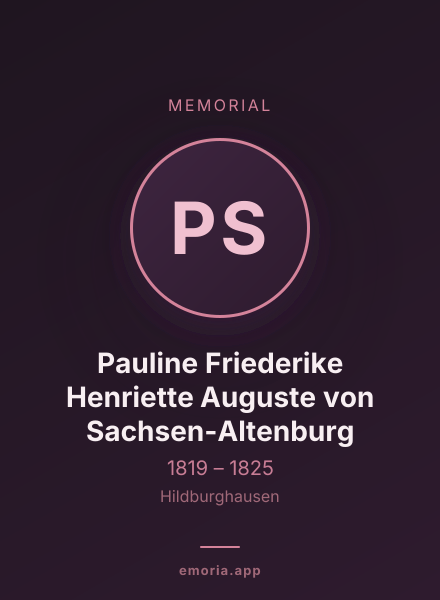 Memorial portrait of Pauline Friederike Henriette Auguste von Sachsen-Altenburg
