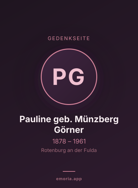 Gedenkportrait von Pauline geb. Münzberg Görner