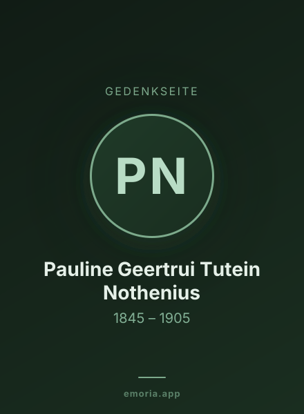 Gedenkportrait von Pauline Geertrui Tutein Nothenius