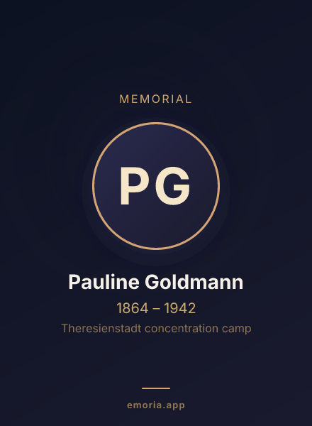 Memorial portrait of Pauline Goldmann